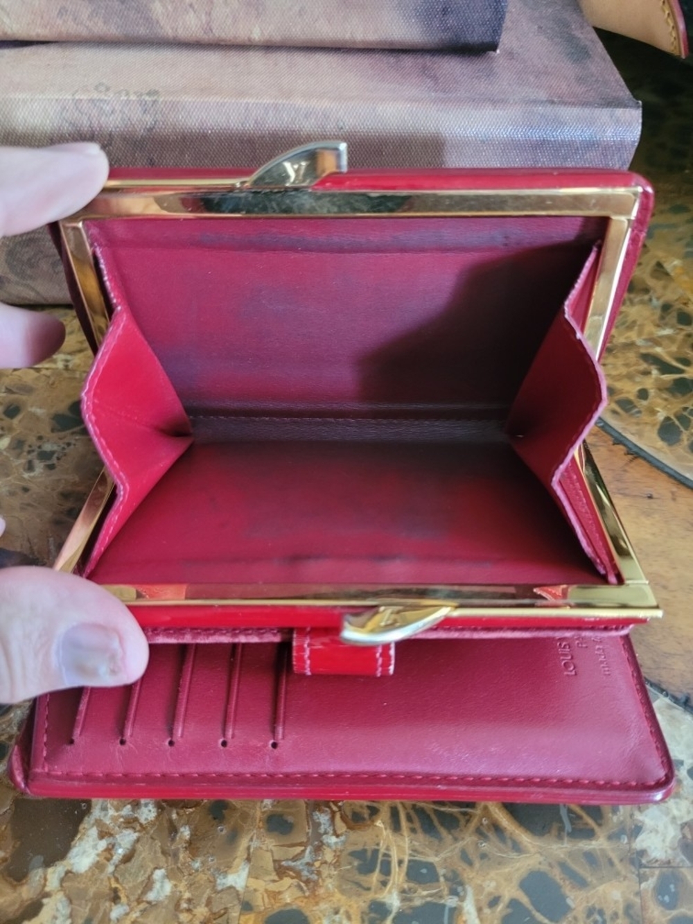Louis Vuitton Red Vernis Compact Wallet - Picture 7 of 9